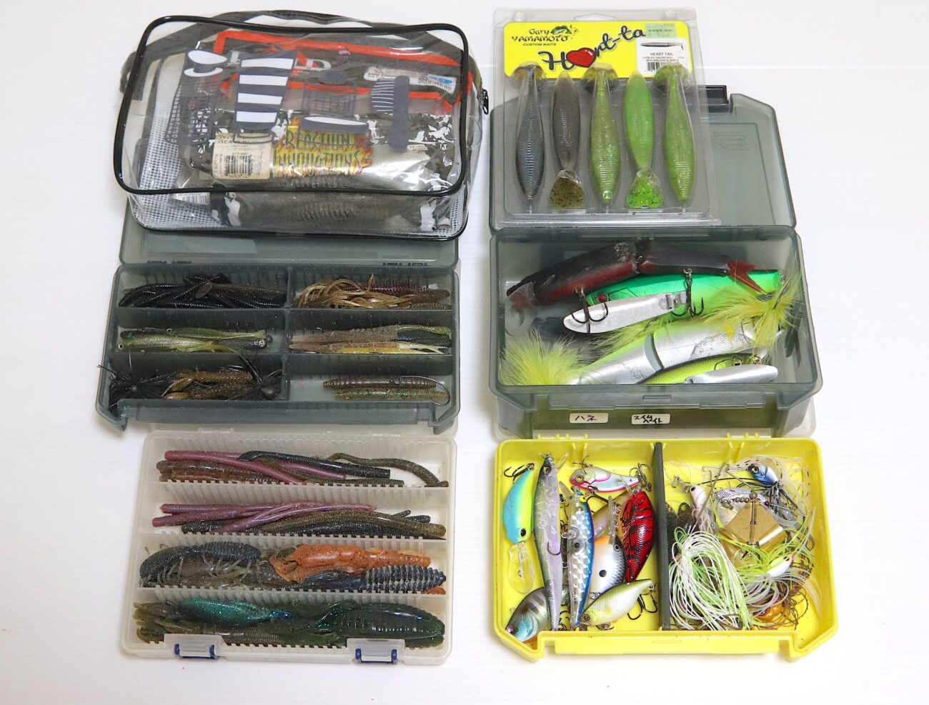 バス釣り引退セット ルアー ワーム タックルボックス ウエストバッグ