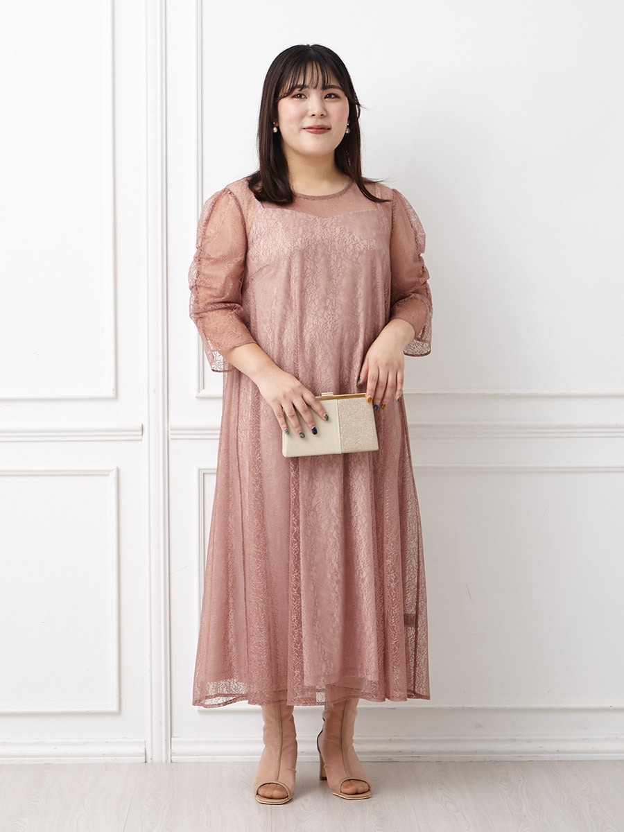 ラッセルレーステントラインドレス(LL ピンクベージュ): AIMER | エメ