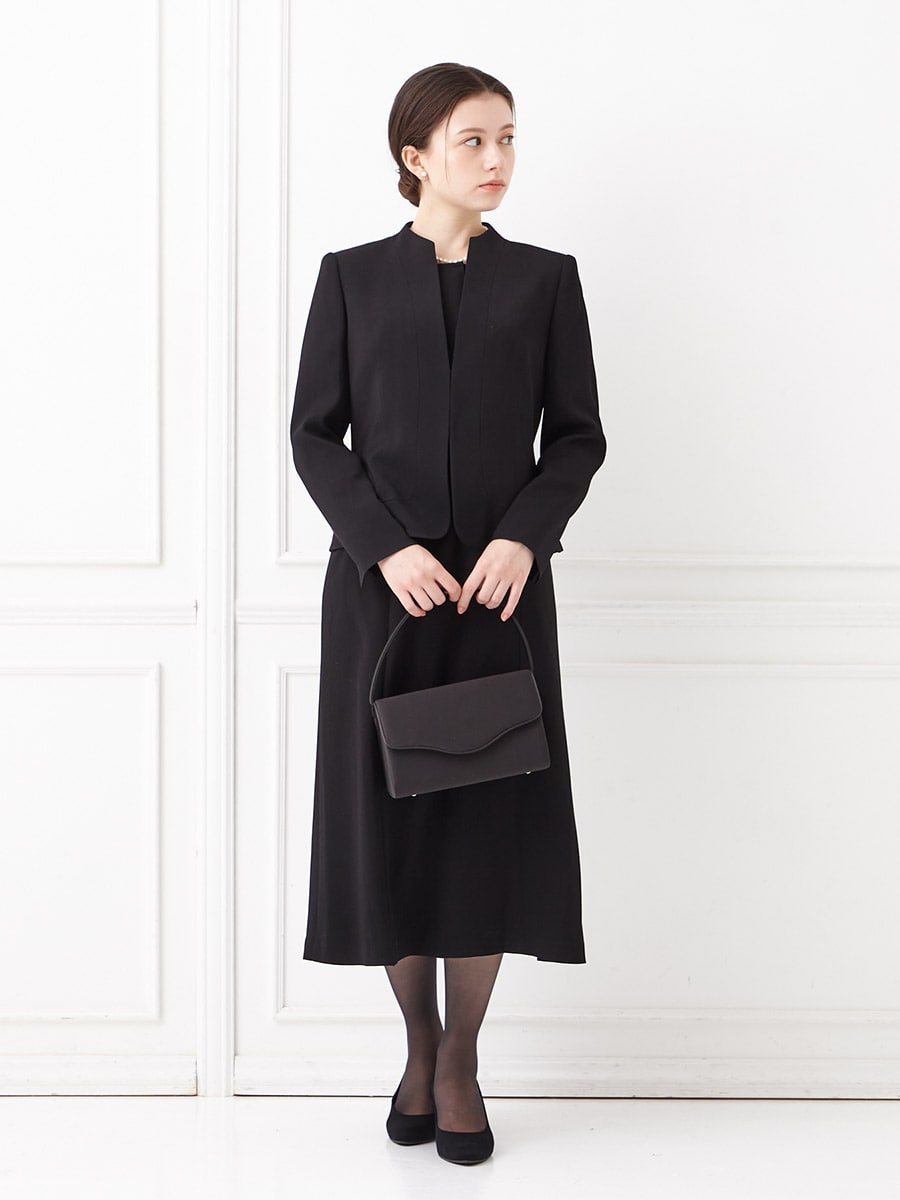 喪服・礼服】【ハイクラス】スタンドネックブラックフォーマル