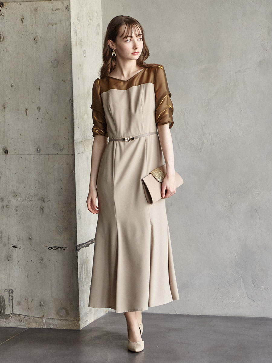 WEB/Aimer Acret店限定】シャンブレオーガンジータックスリーブ