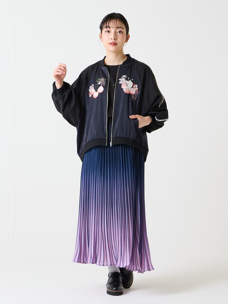 桃源郷 猫刺繍スカジャン(FREE ブラック): ふりふ ｜ミマツグループ