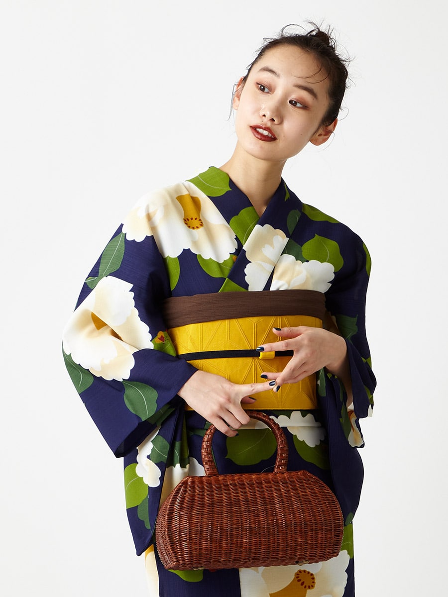 浴衣単品「椿オーバジーン」(FREE ロイヤルブルー): ふりふ ｜ミマツ