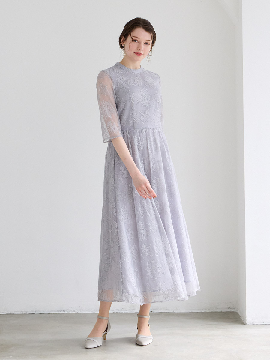 アミティス プチプリンセス 黒とグレーの花柄ドレス 150cm アミティス