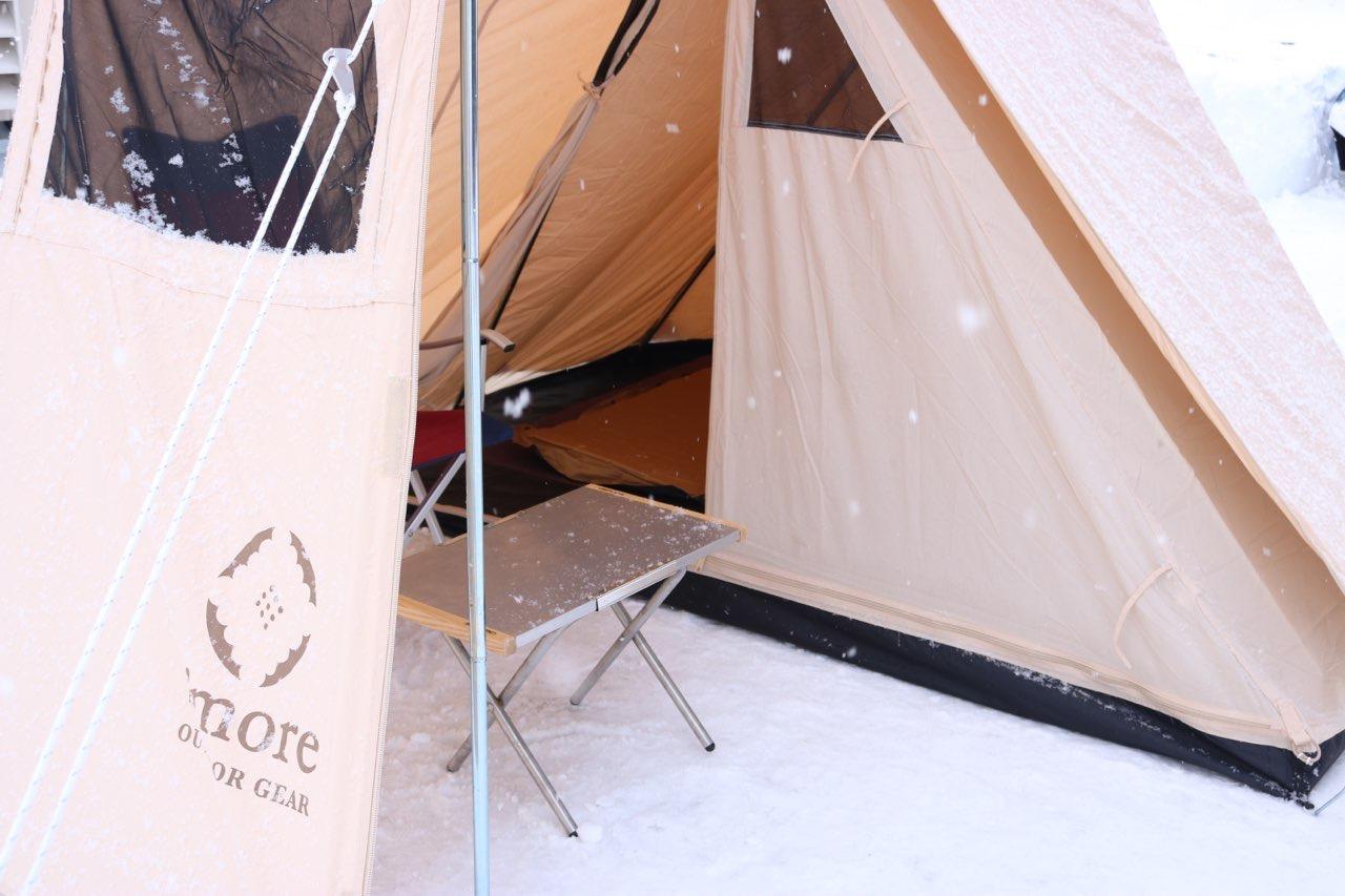 タープなしで、こんなに広々！1～3人用の「Roofletコットンテント」は