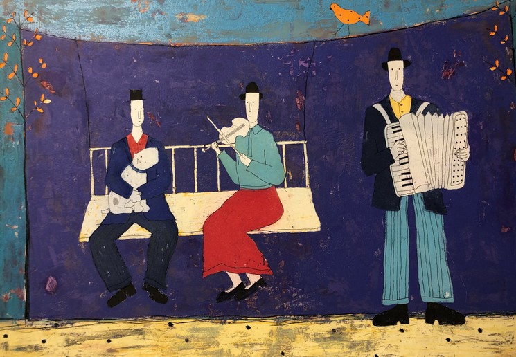 ▷ アノラスペンス Annora Spence 版画 竹馬の紳士 The Swing by