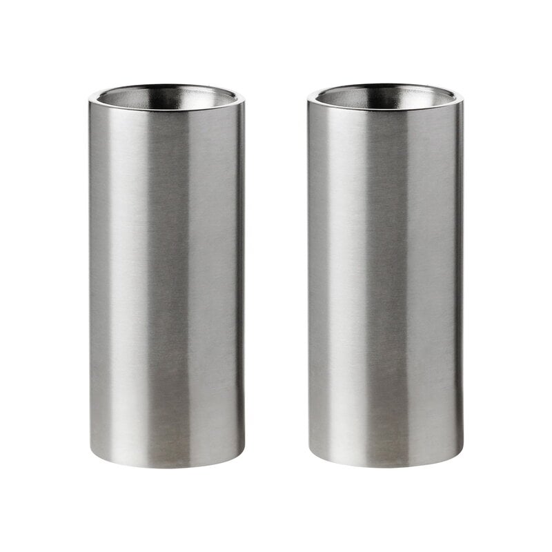Stelton Arne Jacobsen salt and pepper set, steel | Finnish Design Shop