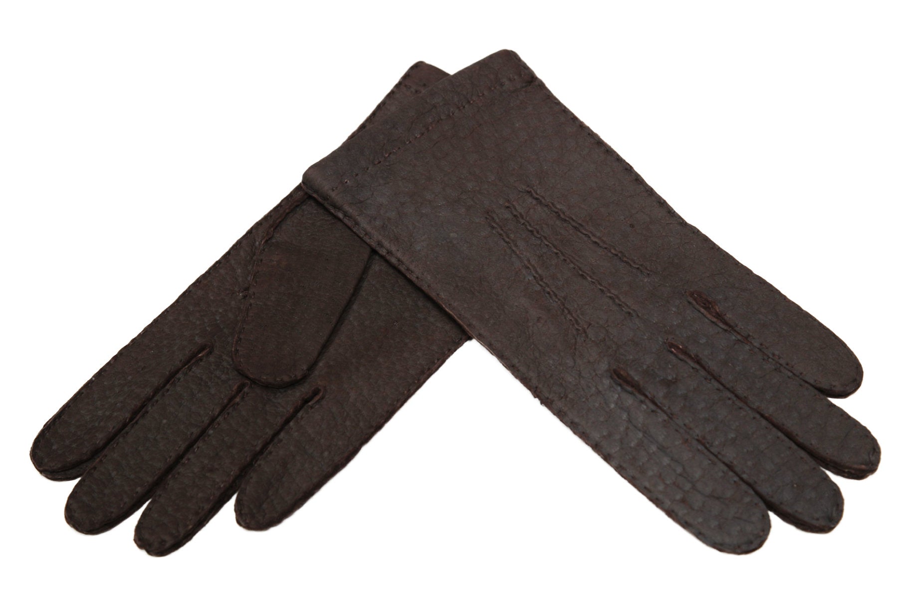 メンズ手袋◇ペッカリー◇ダークブラウン/MORO《ノーライニング》 – Merola