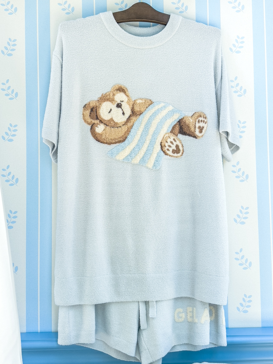 ジェラートピケ ダッフィー ルームウェア半袖 水色 ジェラートピケ