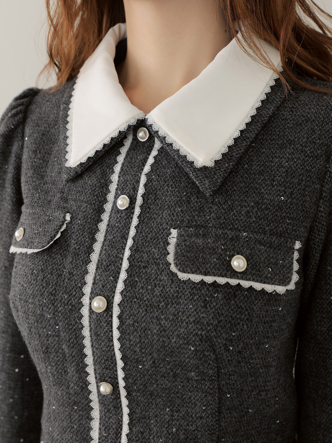 エムミーエメ ウールヘリンボーンミニワンピース エムミーエメ M me