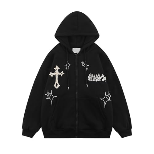 Amazon.com: Ponitrack Unisex Zip Up Hoodies Y2k Flame Print