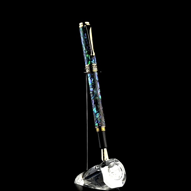 Amazon | Xezo天然パウア海シェル18-kゴールドメッキ万年筆with Fine