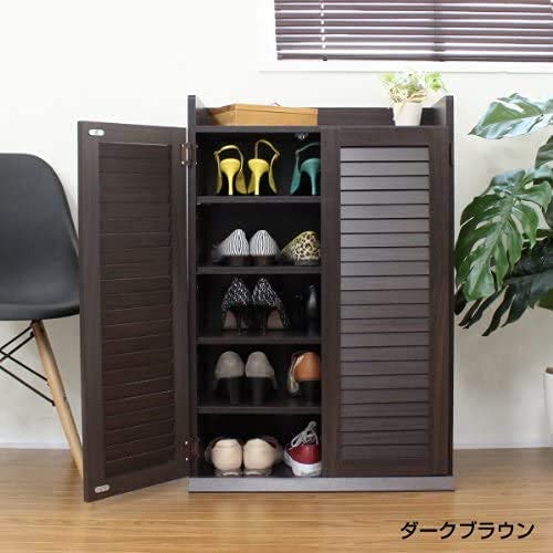 Amazon｜ルーバーシューズボックス 60cm幅 奥行き30cm (単品 (ブラウン