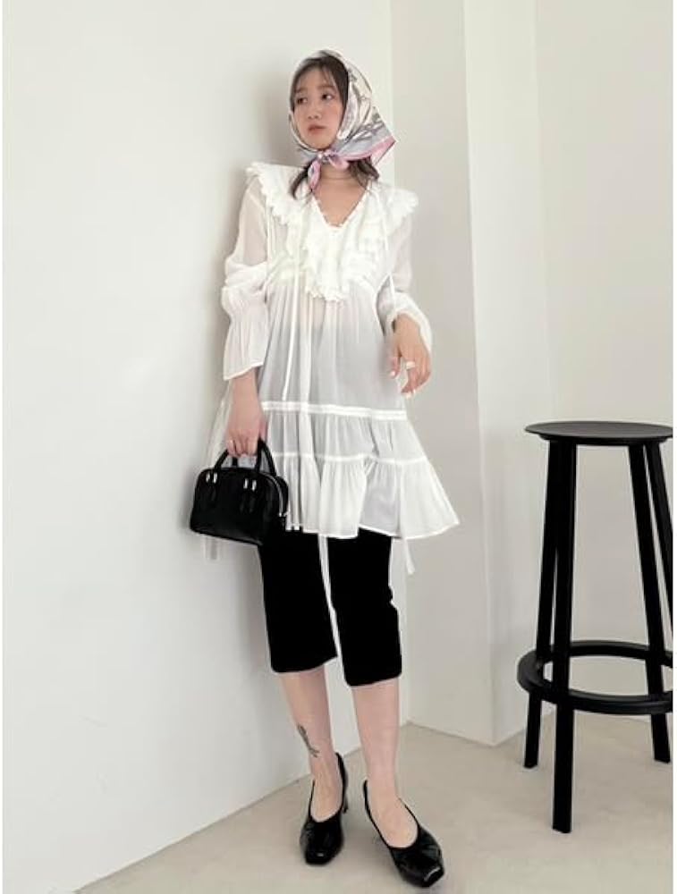 Amazon.co.jp: [スナイデル] コットンライクラッフルカラーチュニック