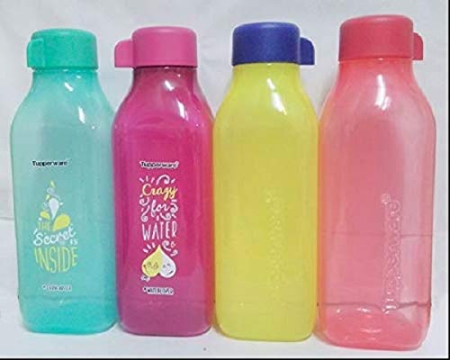 Amazon.com: Tupperware Aquasafe Square Bottle Set, 500ml, Set of 4