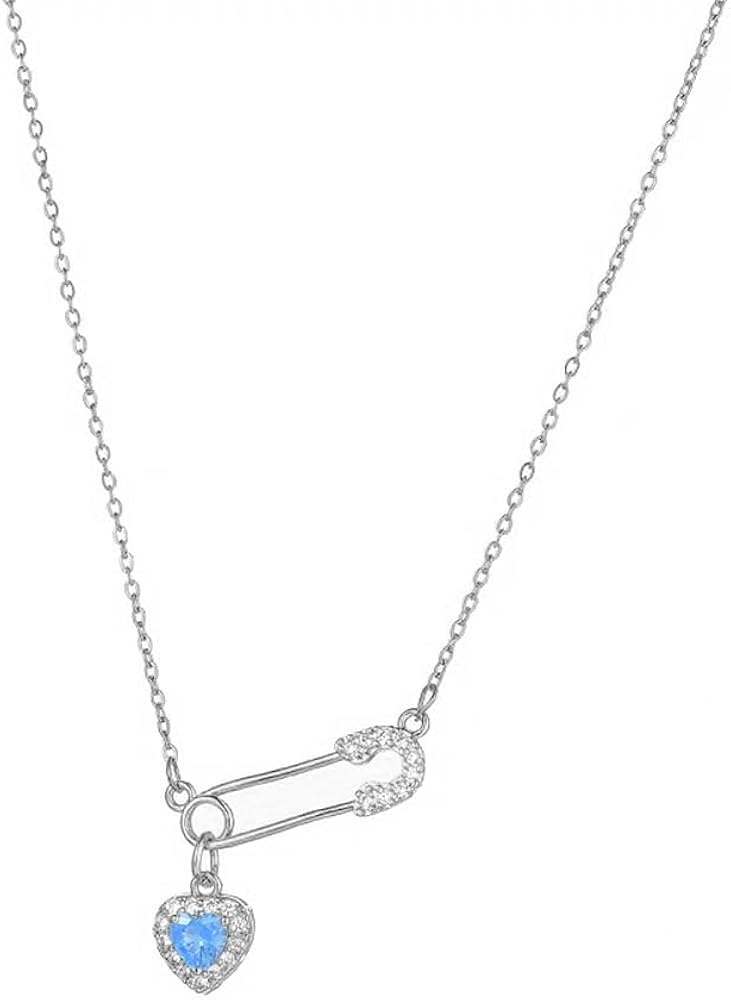 Amazon.com: NewZenro Dainty Safety Pin With Colorful Heart Charm