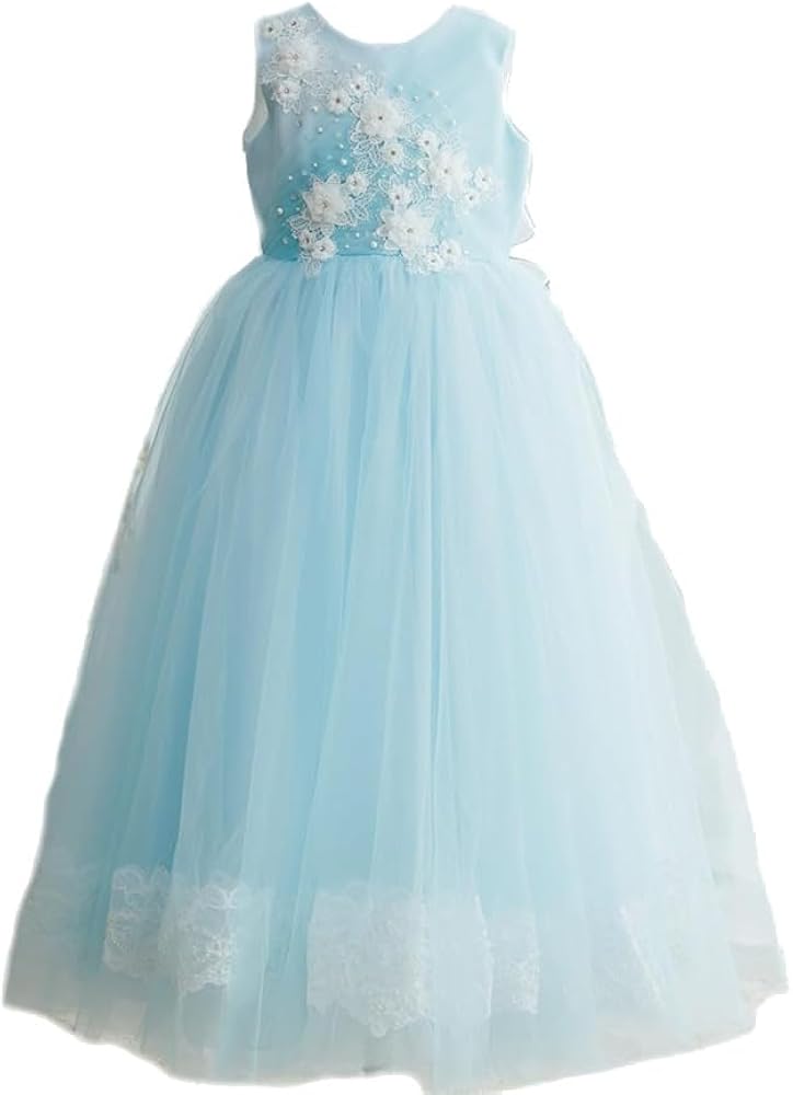 DRESCCO ライトブルー刺繍ロングドレス Amazon | [DRESCCO] ライト