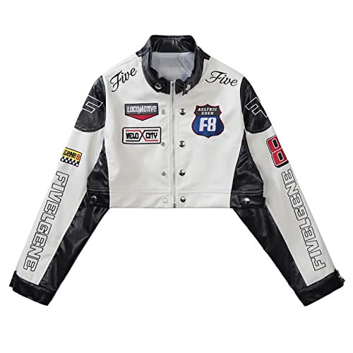 Aelfric Eden Cropped Leather Jacket Women PU Crop Moto Biker