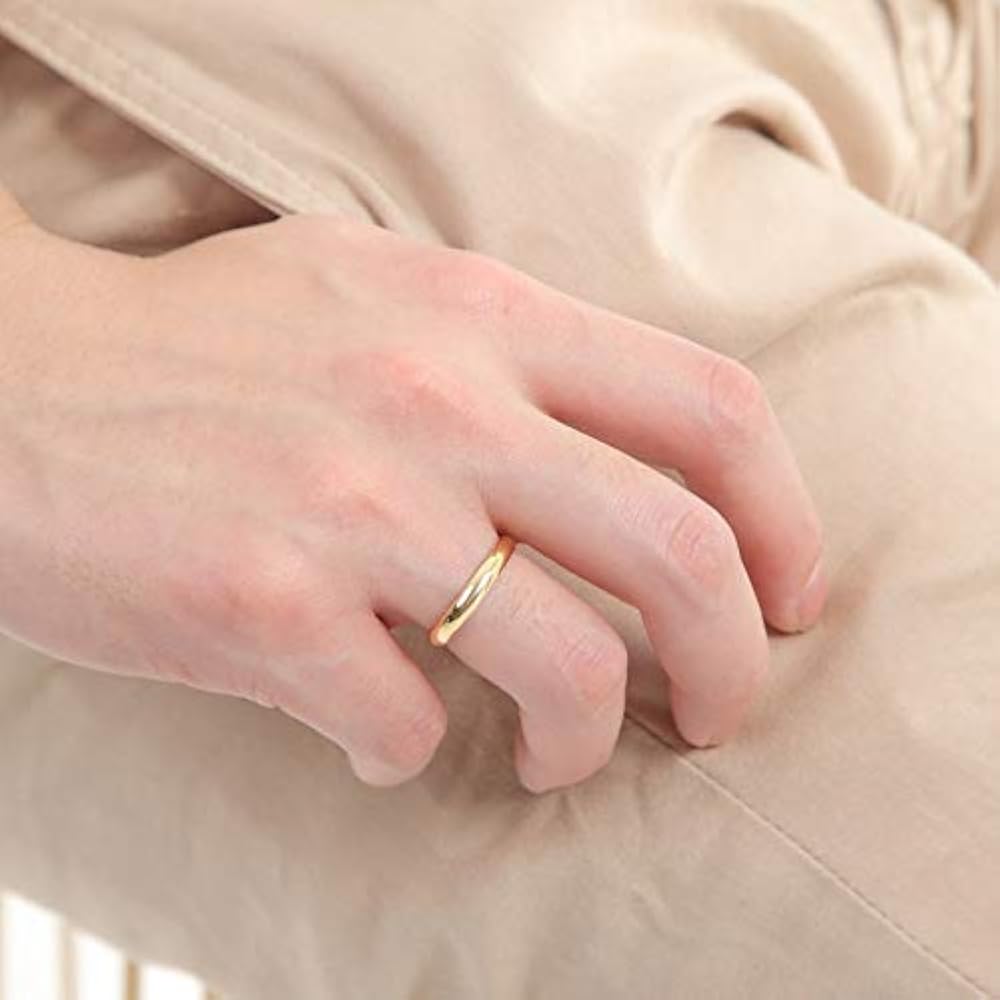 Amazon | [トマトサラダ] K18 18金 マリッジリング 甲丸タイプ（1個