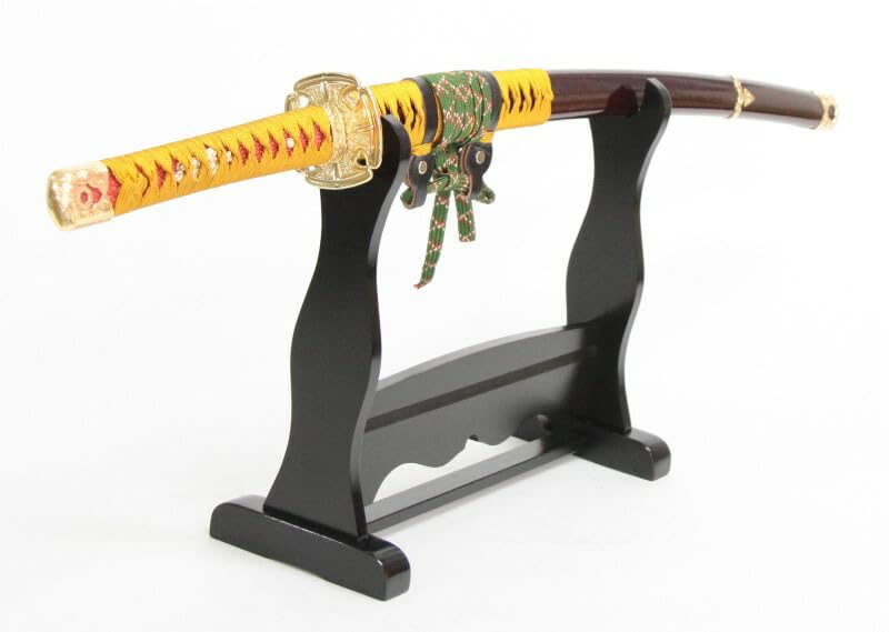 模造刀戦国シリーズ源義経太刀大刀竜刀身 刀置きセット 日本刀美術