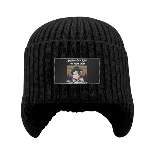 サンバイザーブラック ニット帽 ゴルフ スポーツ 防寒 耳カバー 毛糸