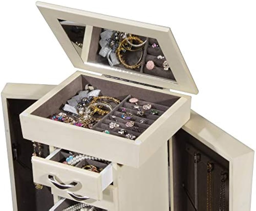 Amazon.co.jp: CTE JEWELRY ARMOIRE 自立式ホワイトジュエリー