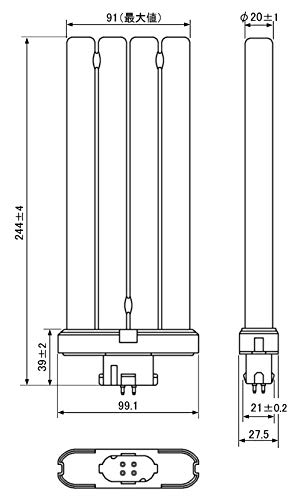 Amazon | パナソニック ツイン蛍光灯 36W形 ナチュラル色 4本平面