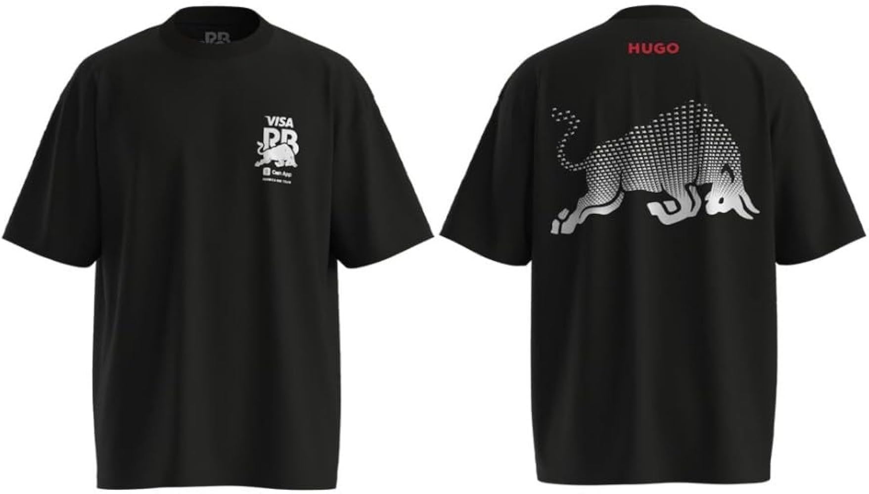 HUGO, F1 2025 VCARB Racing Bull Team Big Back Logo T-Shirt, Black