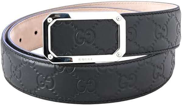 Amazon | グッチ ベルト メンズ シグネチャー レザー スクエア