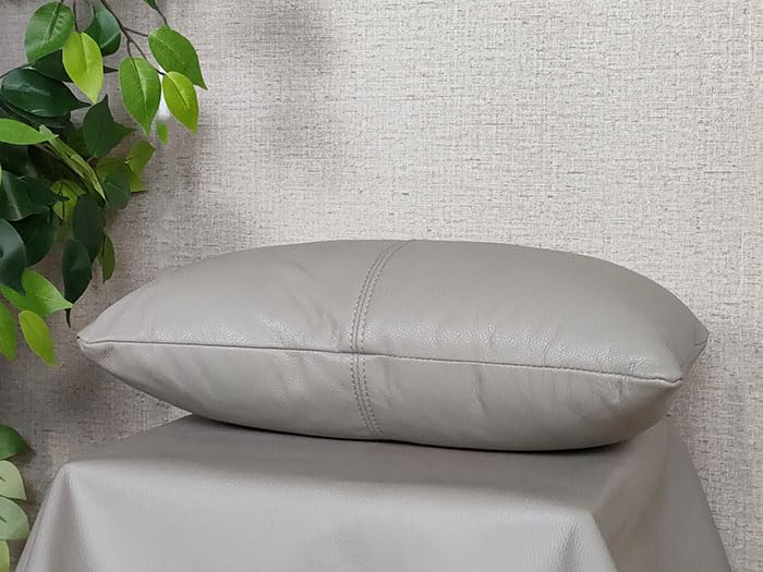 Amazon｜長方形 本革クッション (3 グレージュ)｜ソファ・カウチ