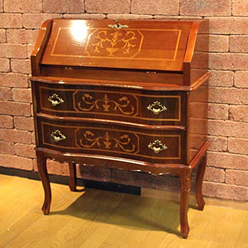 Amazon｜イタリア製 ライティングデスク 収納付き ビューロー 象嵌 猫