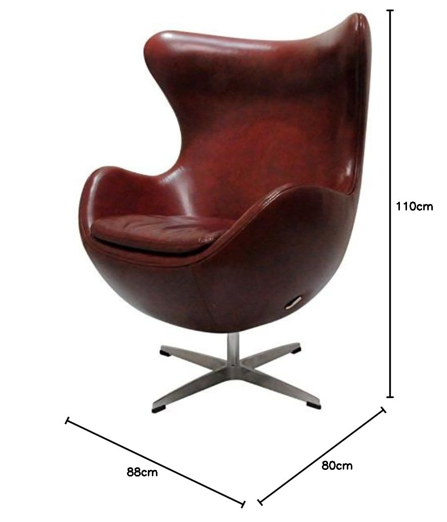 Amazon｜エッグチェア レザー仕様 色ワイン アルネヤコブセンによる