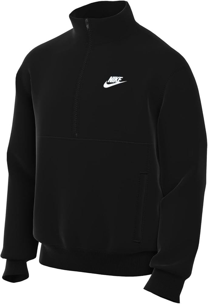 Nike Sportswear Club Men's Brushed-Back 1/2-Zip Pullover (Black