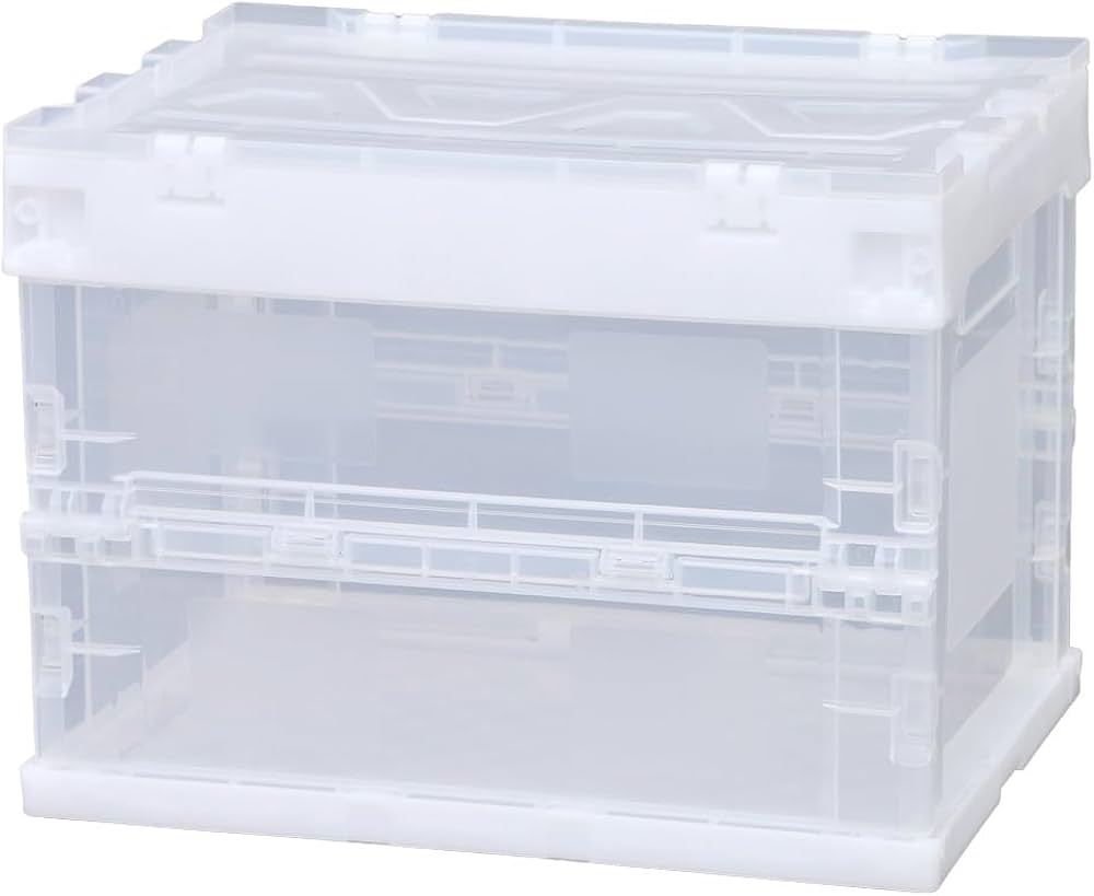 Amazon | アイリスオーヤマ ハード 折りたたみコンテナ フタ一体型