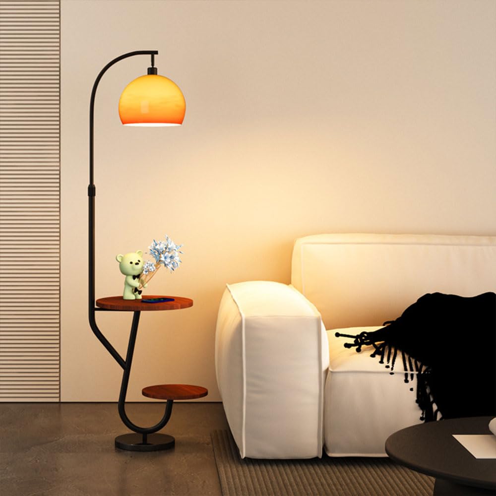 Amazon.co.jp : フロアランプ 2つの丸いテーブル付き 多機能スタンド