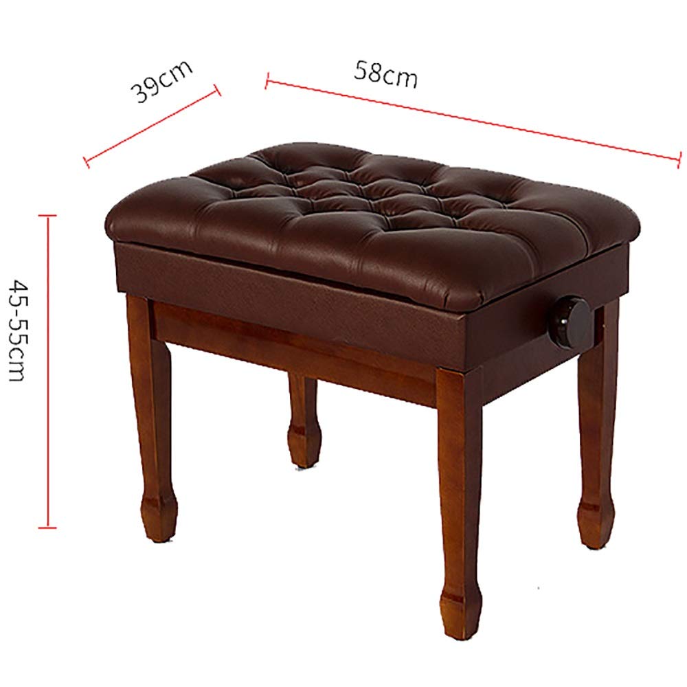 美品】ピアノ椅子 高低自在椅子 椅子 ベンチ 猫脚 ワインレッド 赤 美