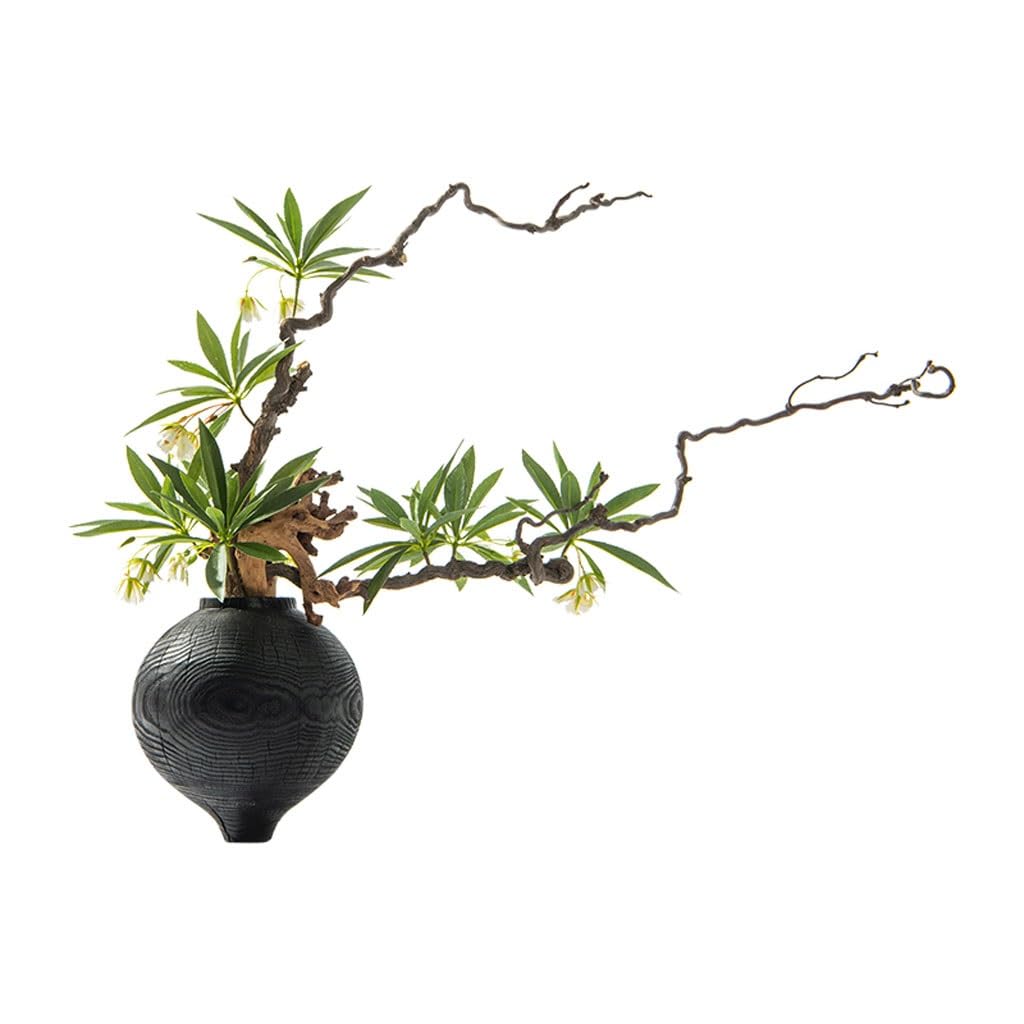 Amazon｜人工観葉植物 中国風の侘び寂び風禅模造枯れ枝緑植物盆栽花