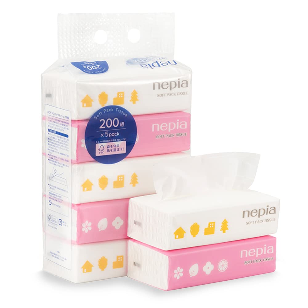 Amazon.co.jp: ネピア ティッシュ ソフトパック 400枚(200組)×5パック