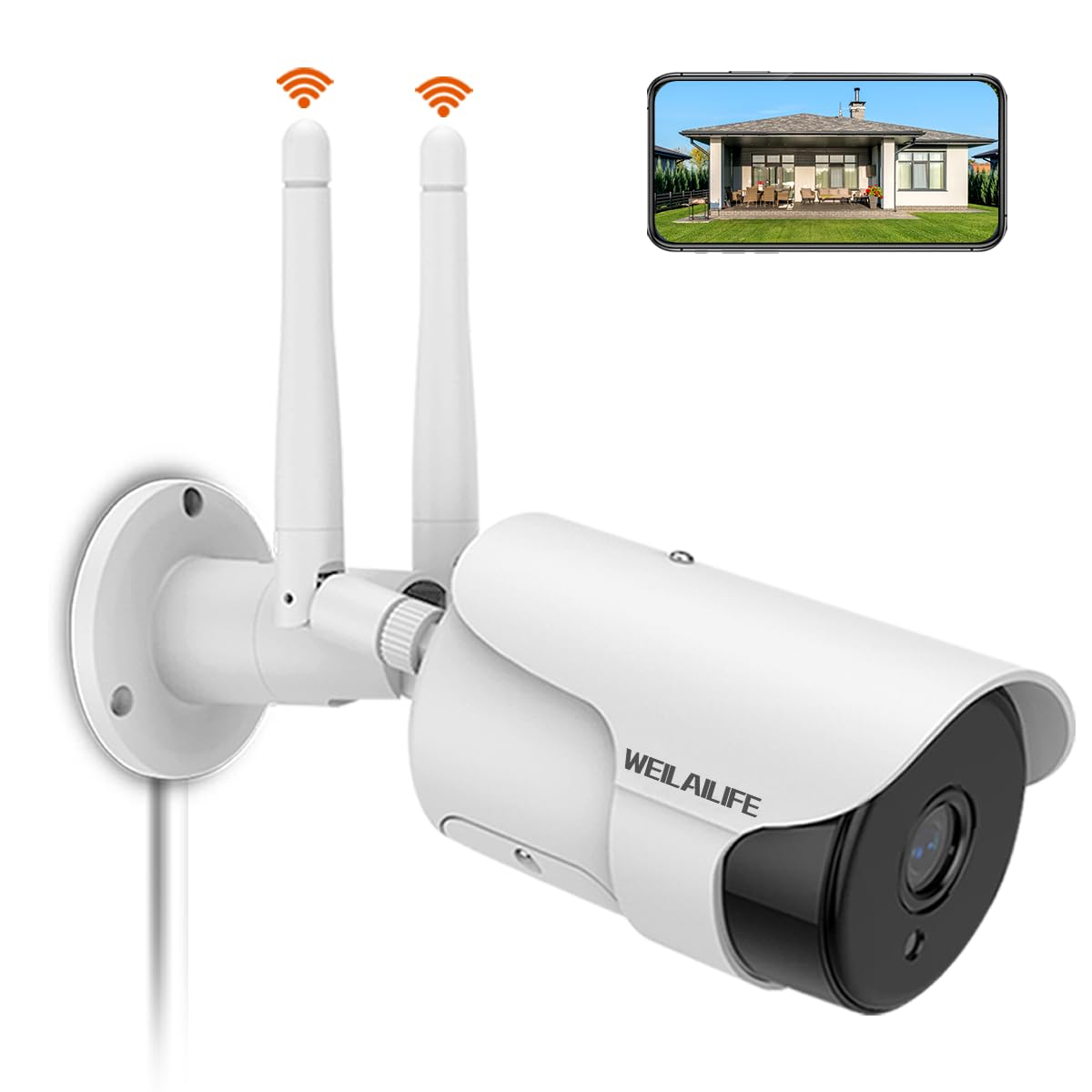 Amazon.co.jp: 【双方向通話・130° 超広角】WEILAILIFE 防犯カメラ