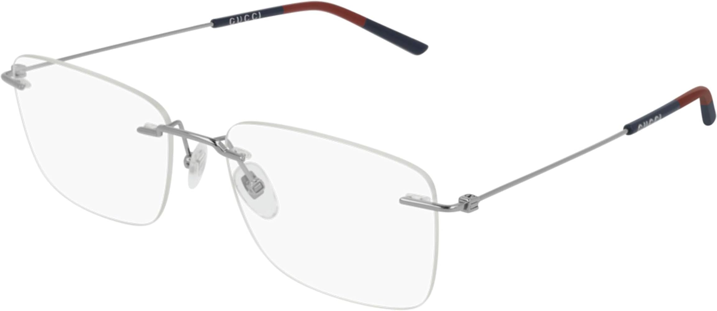 Amazon | [グッチ] ガンメタルシルバー 縁無し メガネフレーム 眼鏡
