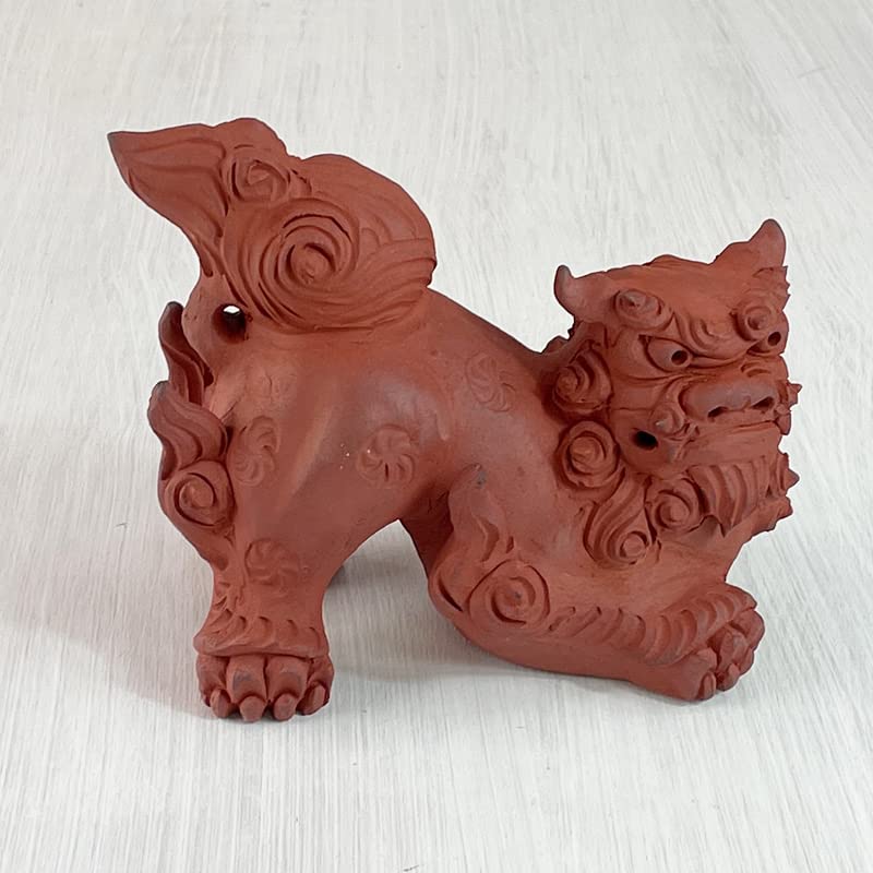 Amazon.co.jp: 沖縄土産 シーサー 置物 ミニ 玄関 ペア 素焼きシーサー