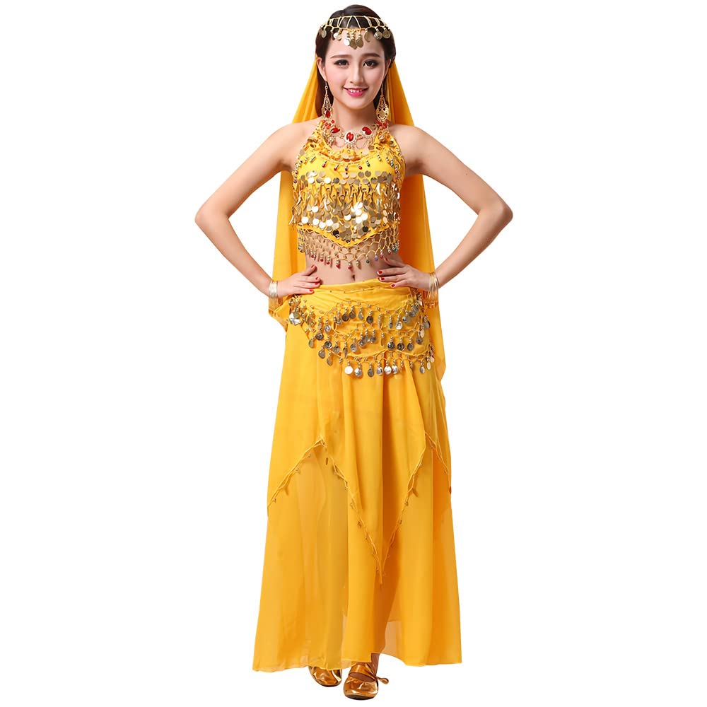 Amazon.co.jp: [milicross] ベリーダンス 4点セット 全11色 (イエロー