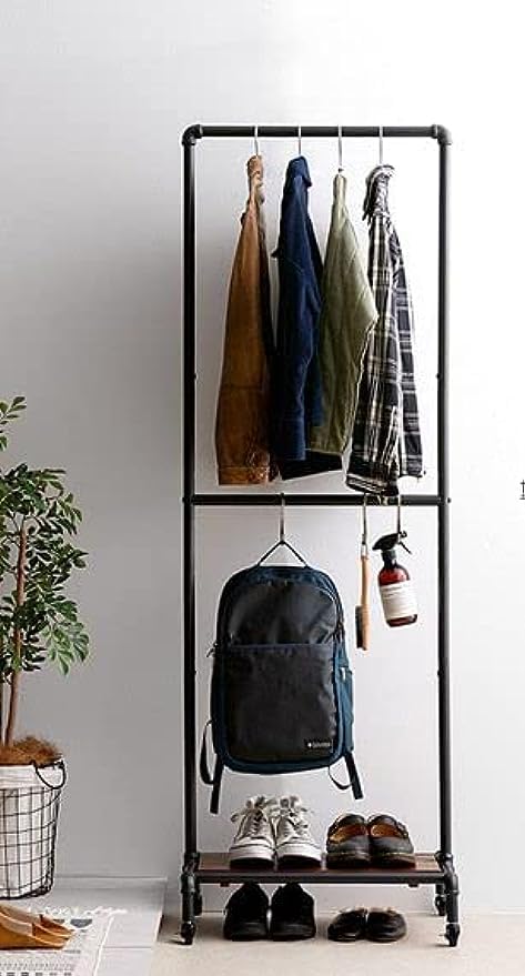 Amazon｜ハンガーラック おしゃれ スリム 省スペース アイアン 2段