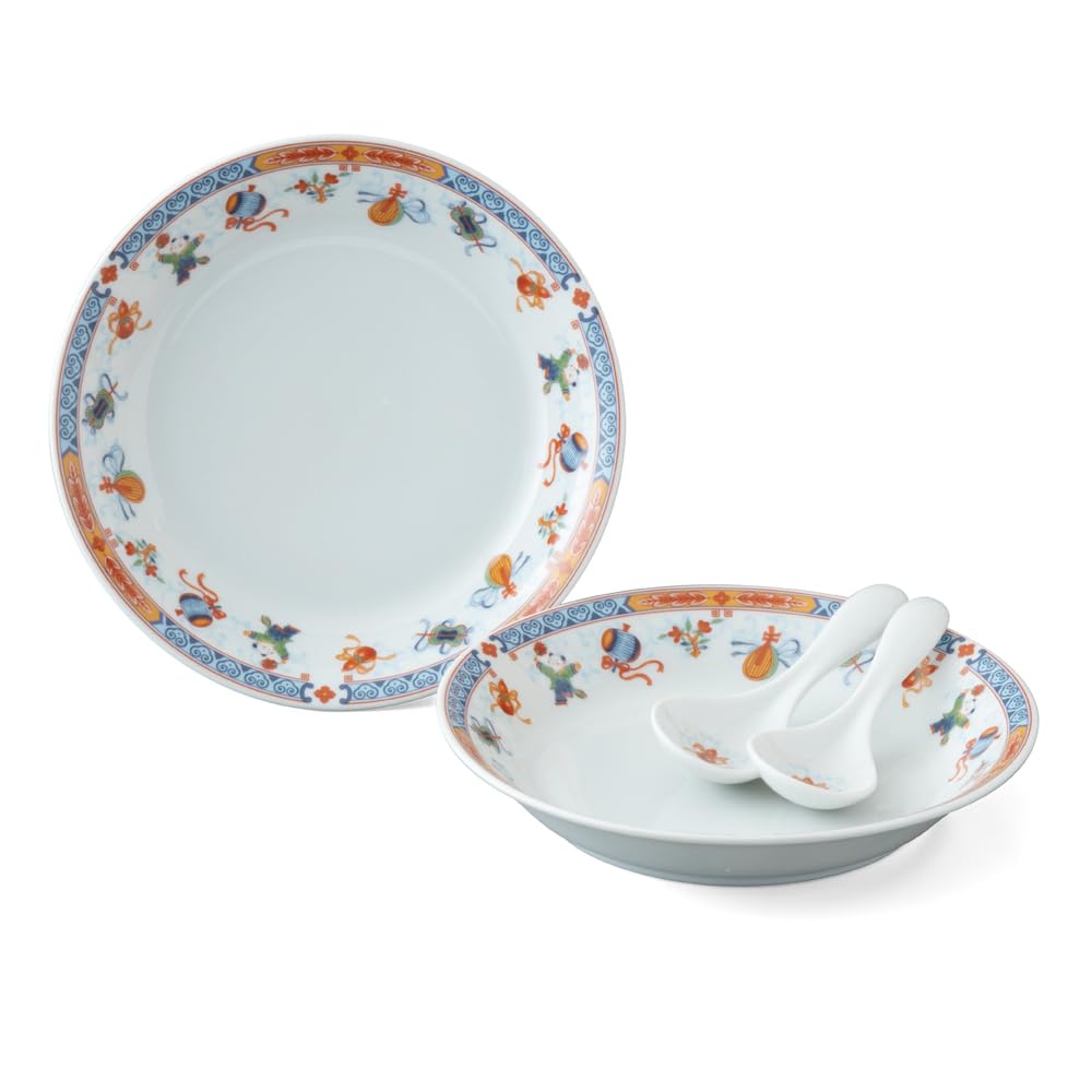 Amazon.co.jp: NARUMI(ナルミ) チャーハン皿 セット 唐子 21cm 2人用 4