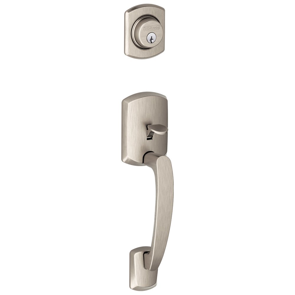 Schlage F58 GRW 619 Greenwich Exterior Half of Handleset Lever