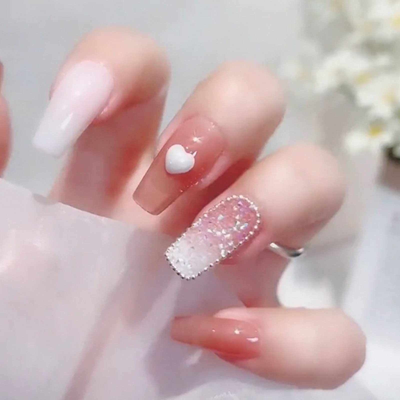 Amazon.co.jp: TUUWAI ネイルパーツ ハート ネイルパーツ ハート100個