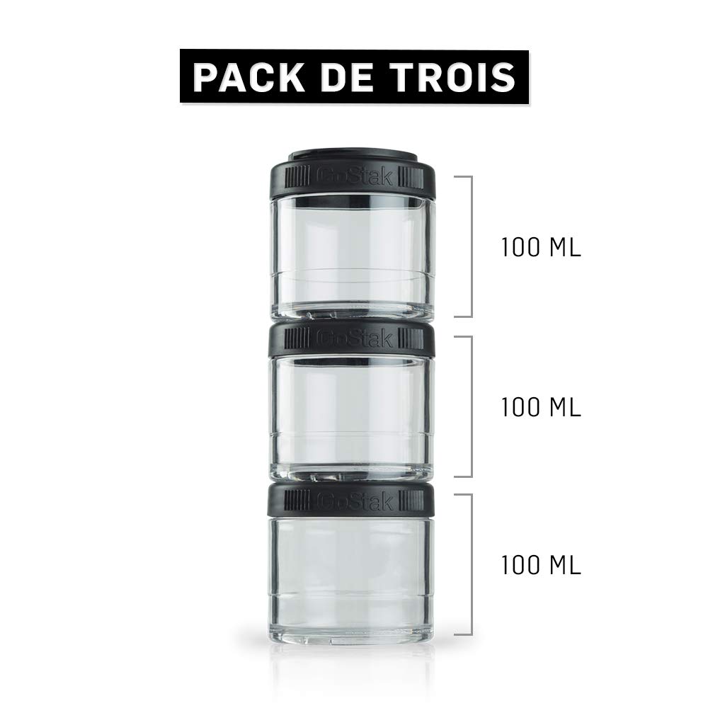Amazon.com: BlenderBottle GoStak 100cc 3Pak - Black Color Black