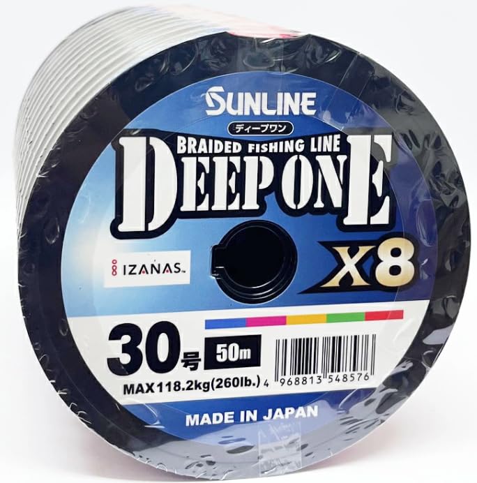 Amazon.co.jp: サンライン ディープワン X8 PEライン 50m～ 30号 8本