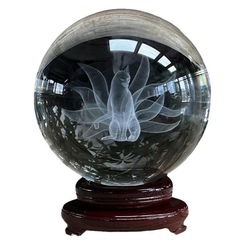 Amazon.co.jp: 風水グッズ 九尾の狐 九尾 九尾狐 人工水晶 玄関 開運