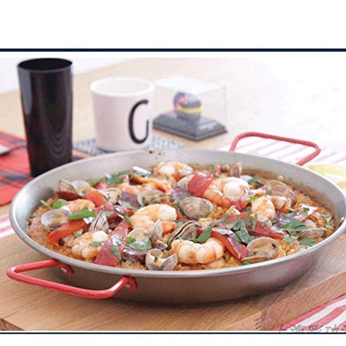 Amazon｜ふた付き中華鍋、厚手のステンレス製焦げ付き防止パエリア鍋