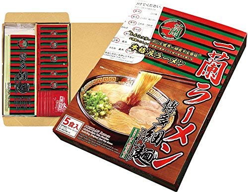 Amazon.co.jp: 一蘭 ラーメン 博多細麺（ストレート） 秘伝の粉付 5食